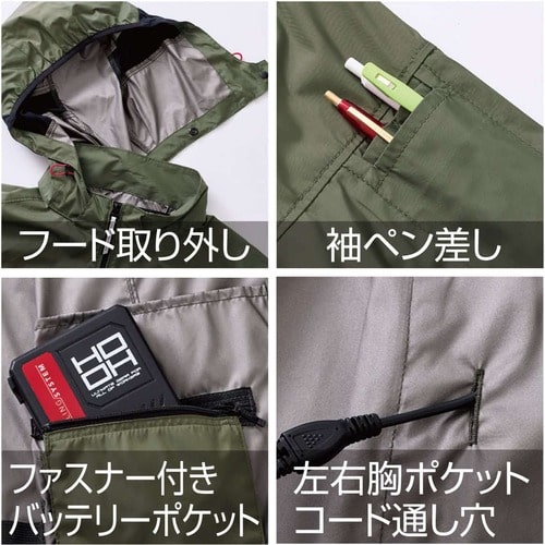 トラスコ中山 快適ウェア サイドファン半袖フードジャケット 4L ネイビー 1枚(ご注文単位1枚)【直送品】