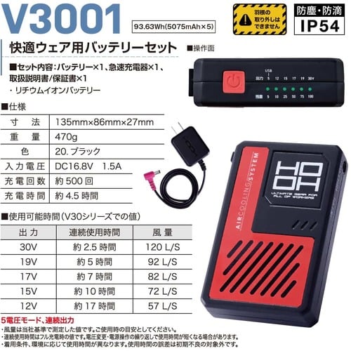 トラスコ中山 快適ウェア 快適ウェア用バッテリーセット SET ブラック 1個(ご注文単位1個)【直送品】