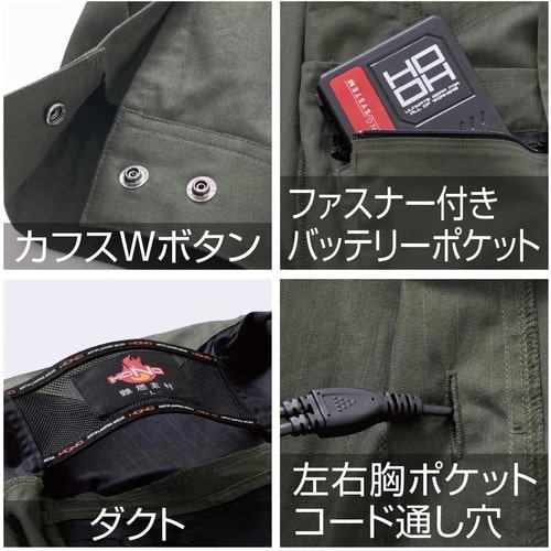 トラスコ中山 HONO 難燃サイドファン長袖ブルゾン L ネイビー 1枚(ご注文単位1枚)【直送品】