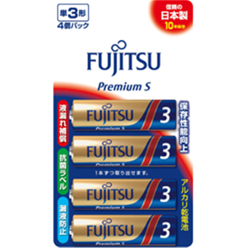 FDK アルカリ単3（4個ブリスターパック）　PremiumS  LR6PS(4B) 富士通   ［4本 /アルカリ］ LR6PS4B 1個（ご注文単位1個）【直送品】