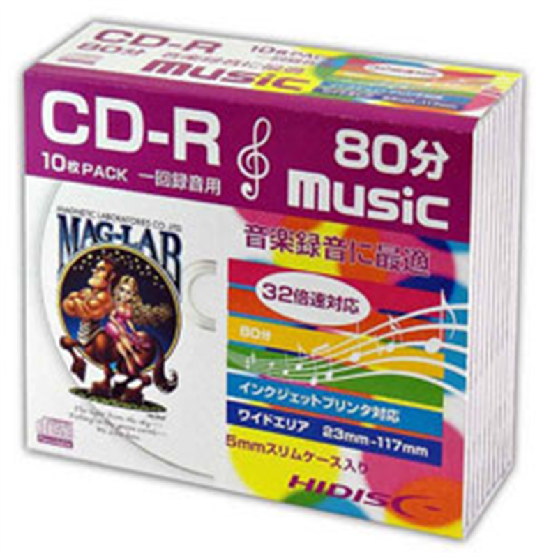 HIDISC 音楽用CD-R HIDISC ホワイト HDCR80GMP10SC ［10枚 /700MB /インクジェットプリンター対応］ HDCR80GMP10SC 1個（ご注文単位1個）【直送品】
