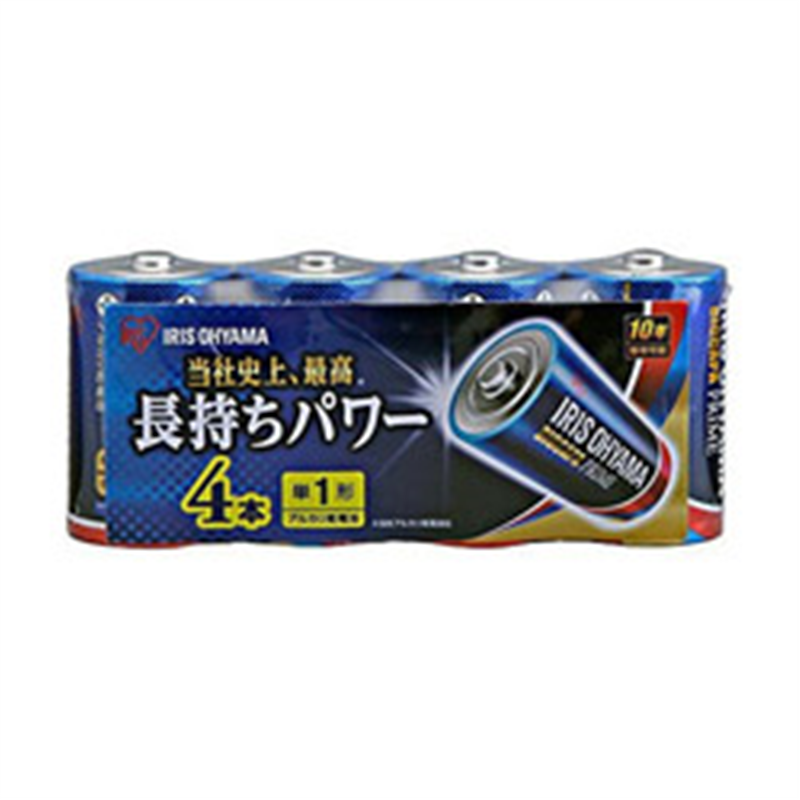 アイリスオーヤマ 単1電池 LR20BP/4P  ［4本 /アルカリ］ LR20BP4P 1個（ご注文単位1個）【直送品】