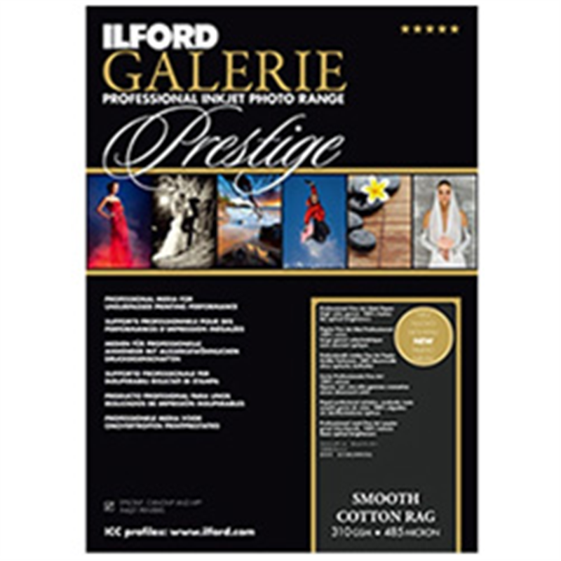 イルフォード イルフォードギャラリースムースコットンラグ 310g/m2（A3ノビサイズ・25枚）ILFORD GALERIE Smooth Cotton Rag GALERIE Smooth Cotton Rag（ギャラリースムースコットンラグ）  422375 422375 1個（ご注文単位1個）【直送品】