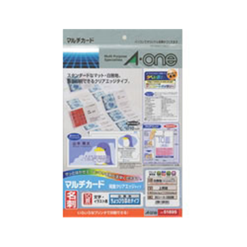 エーワン マルチカード 名刺 250枚 （A4サイズ 10面×25シート) 白無地 51895  白無地 51895 51895 1個（ご注文単位1個）【直送品】