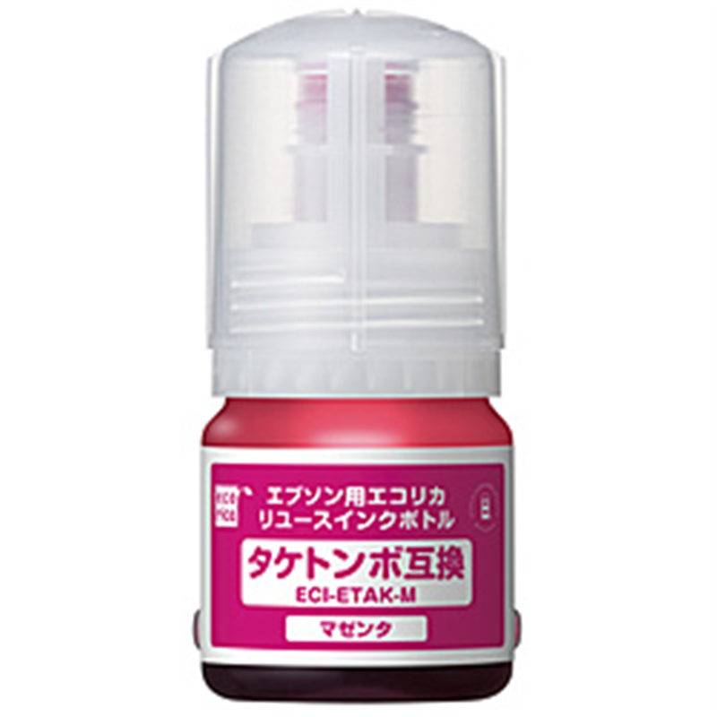 エコリカ 互換リサイクルインクボトル [エプソン TAK-M] タケトンボ互換 マゼンタ ECI-ETAK-M ECIETAKM 1個（ご注文単位1個）【直送品】
