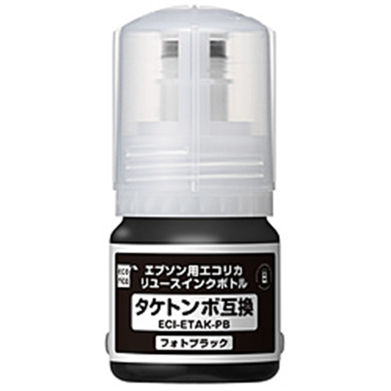 エコリカ 互換リサイクルインクボトル [エプソン TAK-PB] タケトンボ互換 フォトブラック ECI-ETAK-PB ECIETAKPB 1個（ご注文単位1個）【直送品】