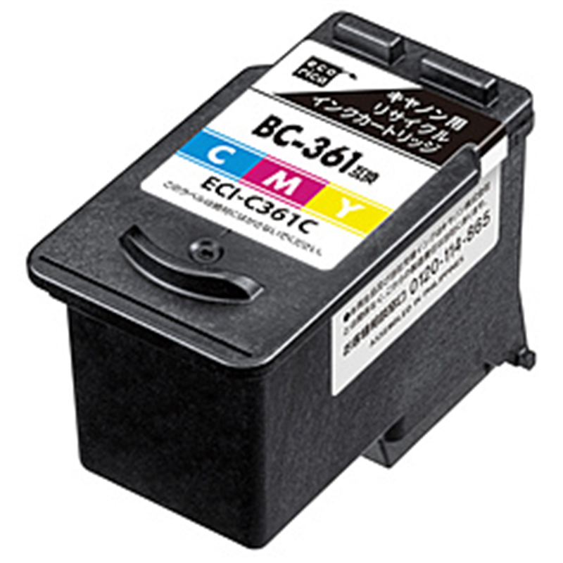 エコリカ 互換リサイクルインクカートリッジ [キヤノン BC-361] カラー ECI-C361C ECIC361C 1個（ご注文単位1個）【直送品】