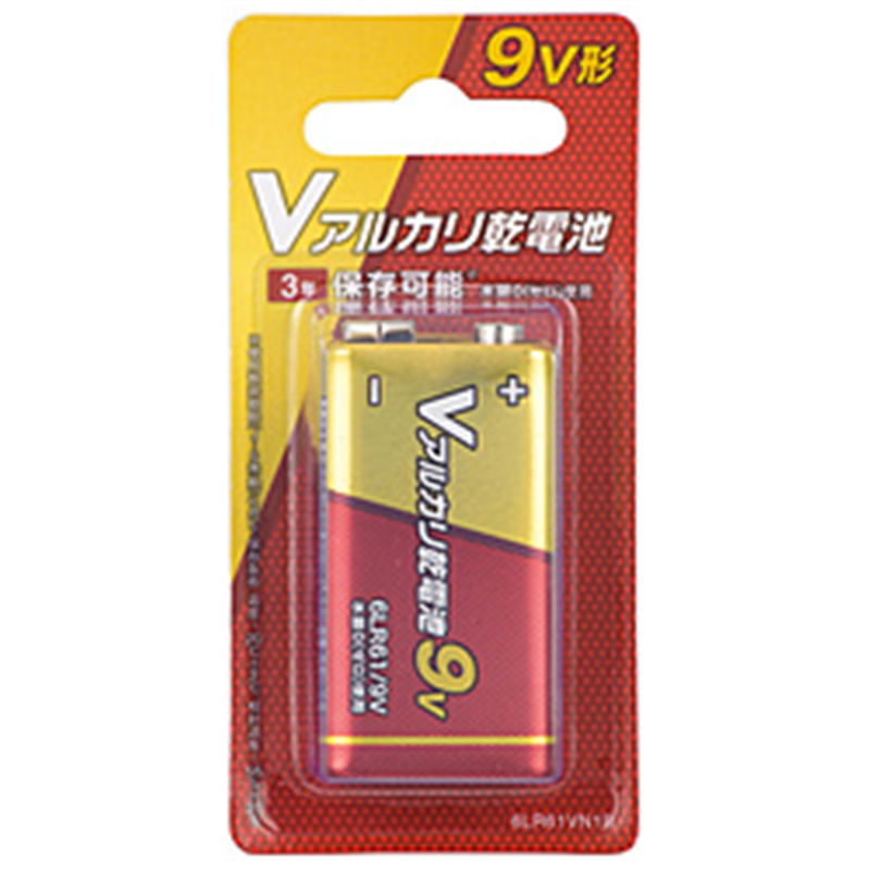 オーム電機 Vアルカリ乾電池 9V形 1本   6LR61VN1B ［1本 /アルカリ］ 6LR61VN1B 1個（ご注文単位1個）【直送品】