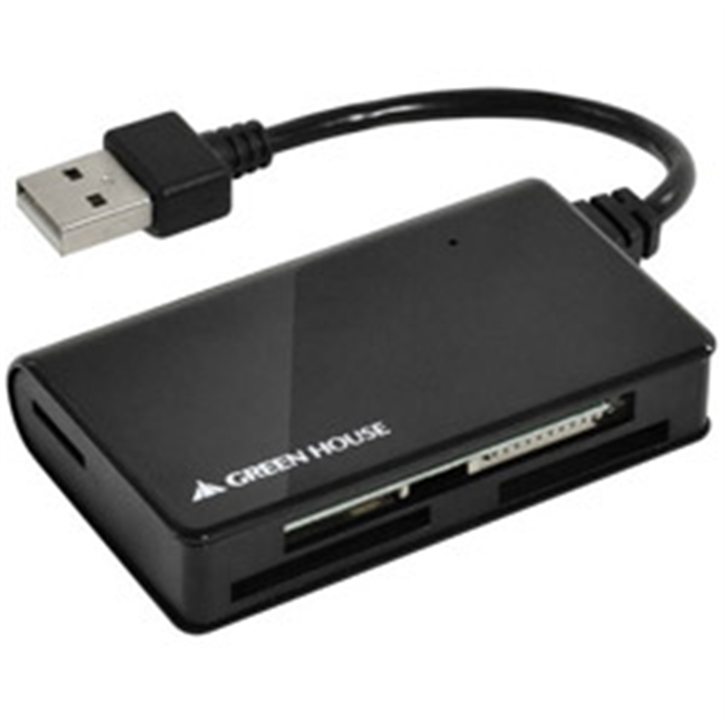 グリーンハウス GH-CRM1A-BK マルチカードリーダー・ライター   ［USB2.0/1.1］ GHCRM1ABK 1個（ご注文単位1個）【直送品】