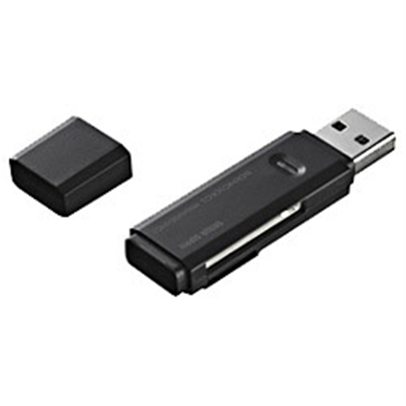サンワサプライ ADR-MSDU2BK microSD/SDカード専用カードリーダー  ブラック ［USB2.0/1.1］ ADRMSDU2BK 1個（ご注文単位1個）【直送品】