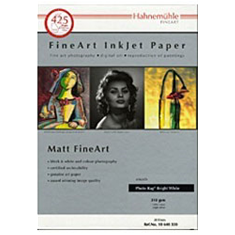 ハーネミューレ ハーネミューレ フォトラグ ブライトホワイト 310gsm （A4サイズ・25枚）　430189 Photo Rag Bright White（フォトラグ ブライトホワイト） ブライトホワイト 430189 430189HAHENEMUHLEPHO 1個（ご注文単位1個）【直送品】