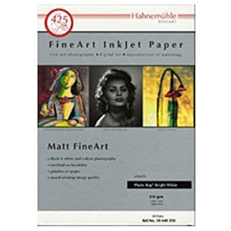 ハーネミューレ ハーネミューレ フォトラグ ブライトホワイト 310gsm （A2サイズ・25枚）　430186 Photo Rag Bright White（フォトラグ ブライトホワイト） ブライトホワイト 430186 430186HAHENEMUHLEPHO 1個（ご注文単位1個）【直送品】
