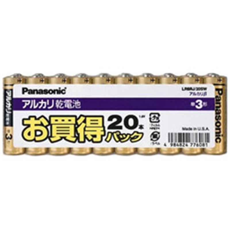 パナソニック 単3電池 LR6RJ/20SW  ［20本 /アルカリ］ LR6RJ20SW 1個（ご注文単位1個）【直送品】