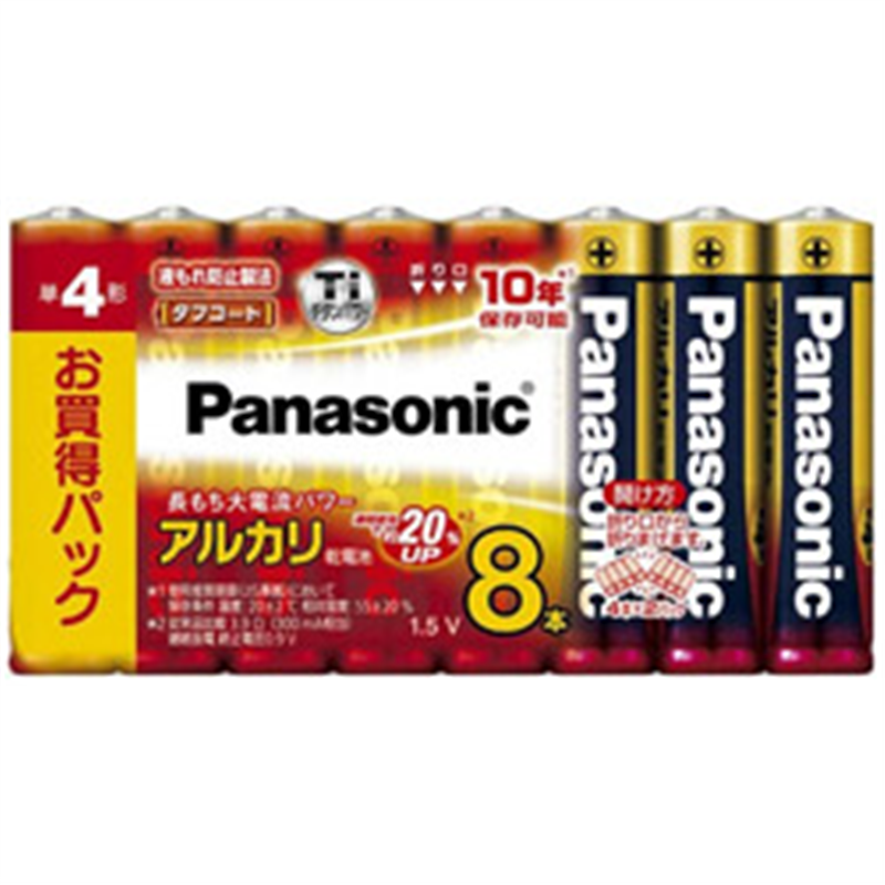 パナソニック 単4電池 LR03XJ/8SW  ［8本 /アルカリ］ LR03XJ8SW 1個（ご注文単位1個）【直送品】