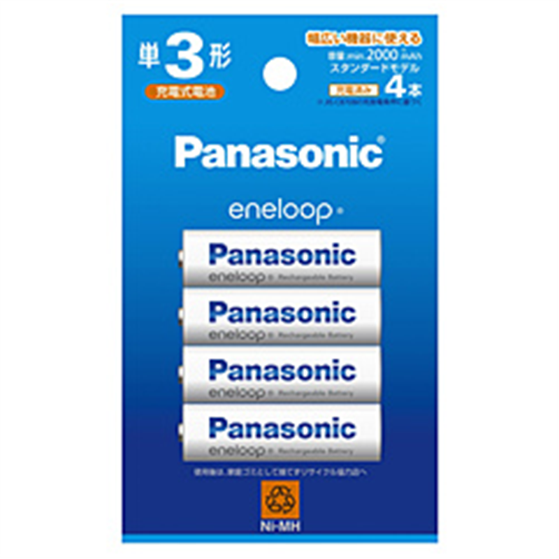 パナソニック 単3形ニッケル水素電池 / エネループ スタンダードモデル 4本パック   BK-3MCDK/4H ［4本］ BK3MCDK4H 1個（ご注文単位1個）【直送品】