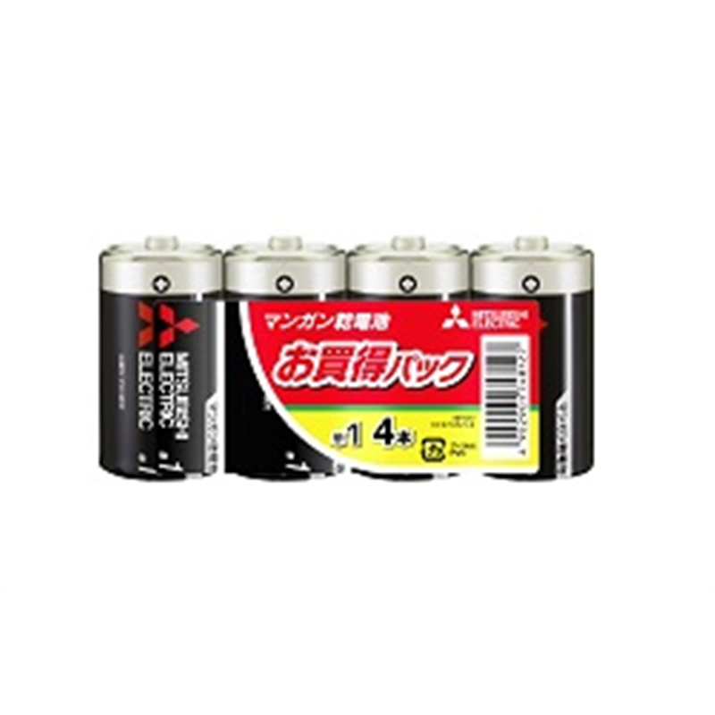 三菱電機 単1電池 R20PUD/4S  ［4本 /マンガン］ R20PUD4S 1個（ご注文単位1個）【直送品】