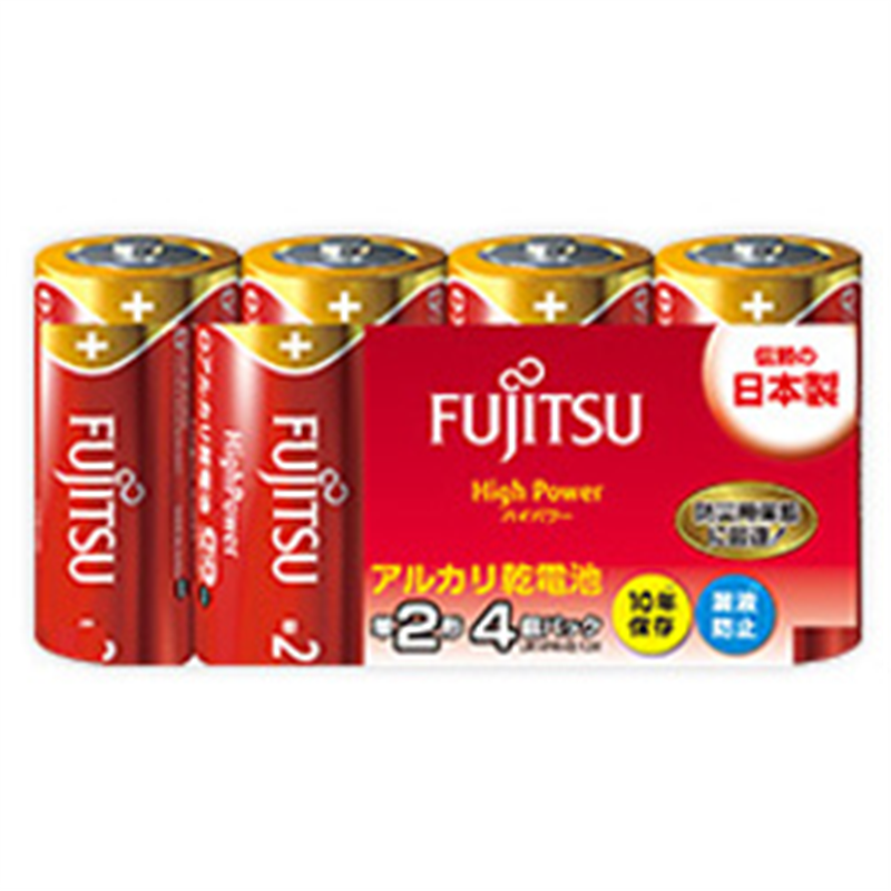 富士通 単2電池 LR14FH-4S  ［4本 /アルカリ］ LR14FH4S 1個（ご注文単位1個）【直送品】