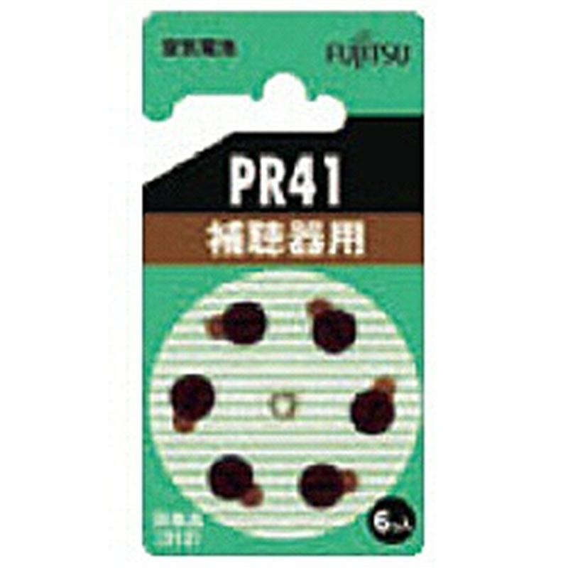 富士通 補聴器用電池   PR41-6B ［6本 /PR41(312)］ PR416B 1個（ご注文単位1個）【直送品】