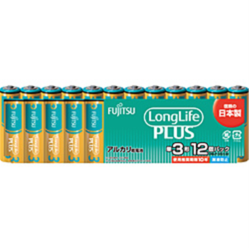 富士通 富士通アルカリ乾電池単3LongLifePlus12個パック   LR6LP12S LR6LP12S 1個（ご注文単位1個）【直送品】