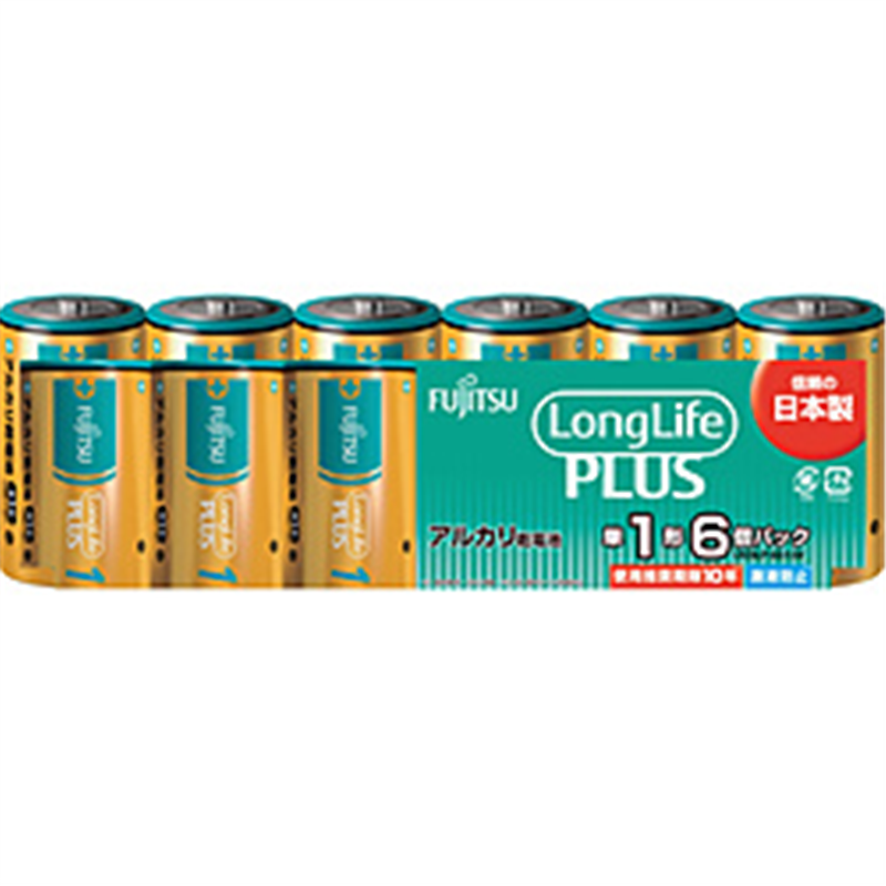 富士通 富士通アルカリ乾電池単1LongLifePlus6個パック   LR20LP6S LR20LP6S 1個（ご注文単位1個）【直送品】