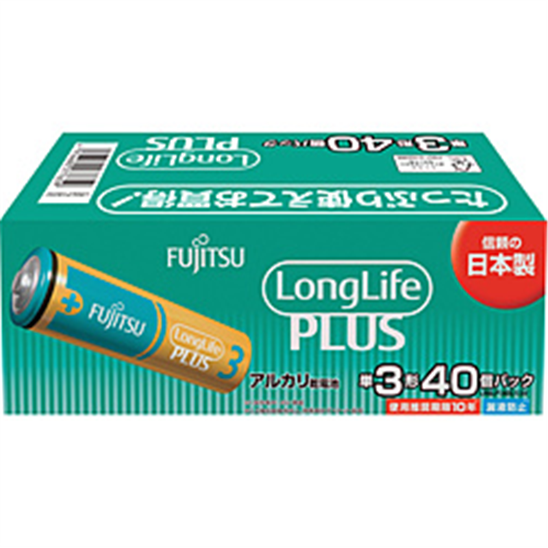 富士通 富士通アルカリ乾電池単3LongLifePlus40個パック   LR6LP40S LR6LP40S 1個（ご注文単位1個）【直送品】