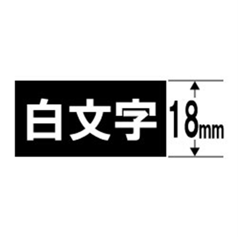 カシオ 白文字テープ NAME LAND（ネームランド） 黒 XR-18ABK ［白文字 /18mm幅］ XR18ABK 1個（ご注文単位1個）【直送品】