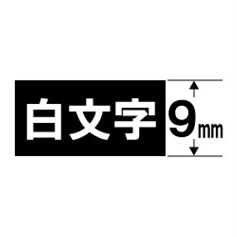 カシオ 白文字テープ NAME LAND（ネームランド） 黒 XR-9ABK ［白文字 /9mm幅］ XR9ABK 1個（ご注文単位1個）【直送品】