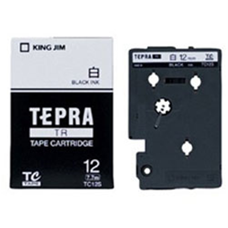 キングジム 白ラベルテープ TC12S 白 ［黒文字 /12mm幅］ TC12S 1個（ご注文単位1個）【直送品】