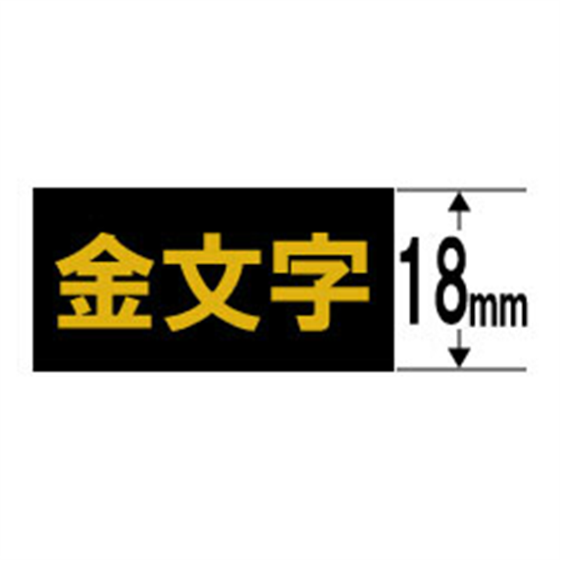 カシオ スタンダードテープ NAME LAND（ネームランド） 黒 XR-18BKG ［金文字 /18mm幅］ XR18BKG 1個（ご注文単位1個）【直送品】