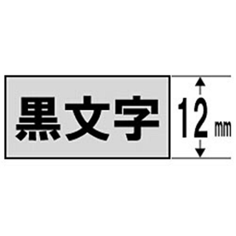 カシオ スタンダードテープ NAME LAND（ネームランド） 銀 XR-12SR ［黒文字 /12mm幅］ XR12SR 1個（ご注文単位1個）【直送品】