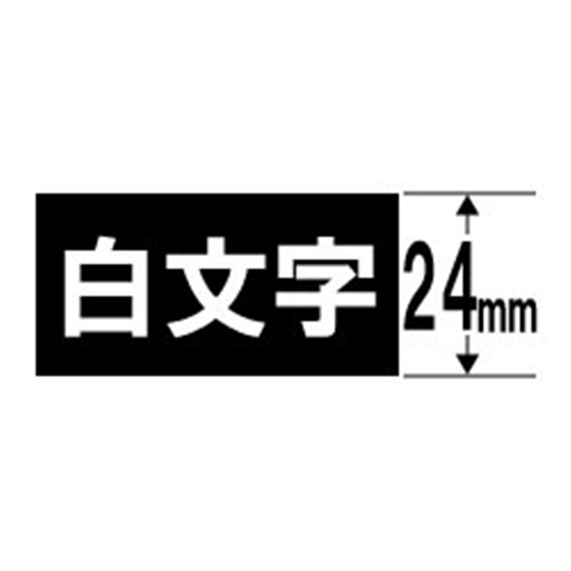 カシオ 白文字テープ NAME LAND（ネームランド） 黒 XR-24ABK ［白文字 /24mm幅］ XR24ABK 1個（ご注文単位1個）【直送品】
