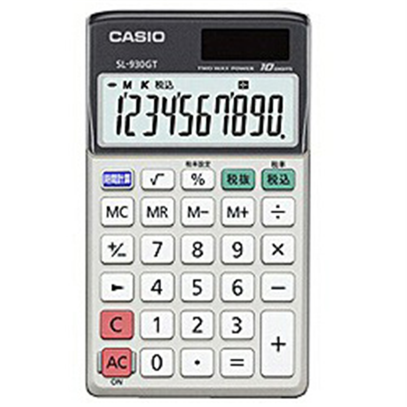 カシオ 手帳型電卓   SL-930GT-N ［10桁 /W税率非対応］ SL930GTN 1個（ご注文単位1個）【直送品】