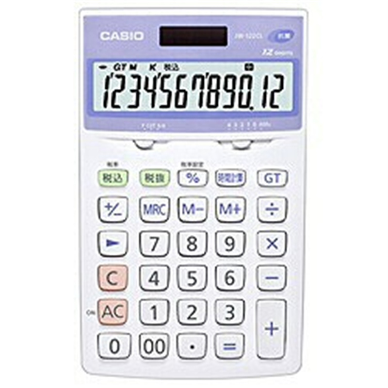 カシオ 抗菌電卓   JW-122CL-N ［12桁 /W税率非対応］ JW122CLN 1個（ご注文単位1個）【直送品】
