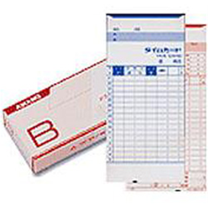 アマノ タイムレコーダー用 タイムカードB (100枚入) ﾀｲﾑｶｰﾄﾞB 1個（ご注文単位1個）【直送品】