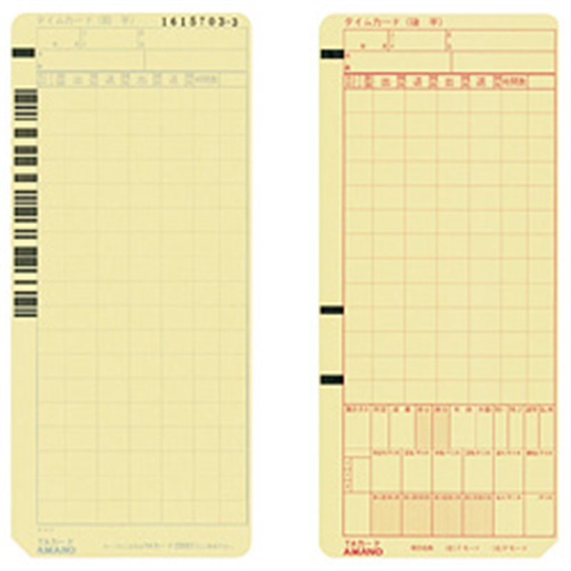 アマノ 時間集計タイムレコーダー専用タイムカード　TAカード\n XCｾﾝﾖｳﾀｲﾑｶｰﾄﾞ 1個（ご注文単位1個）【直送品】