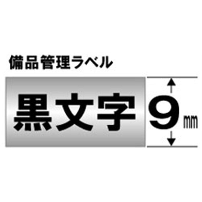 キングジム 備品管理ラベルテープ SM9XC 銀 ［黒文字 /9mm幅］ SM9 1個（ご注文単位1個）【直送品】