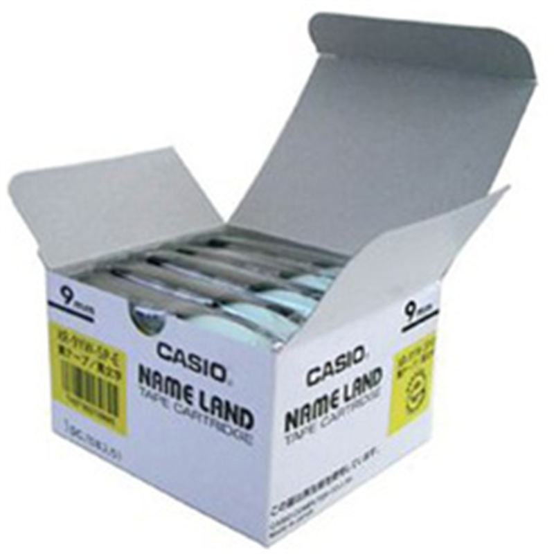 カシオ スタンダードテープ 5本入 NAME LAND（ネームランド） 黄 XR-9YW-5P-E ［黒文字 /9mm幅］ XR9YW5PE 1個（ご注文単位1個）【直送品】