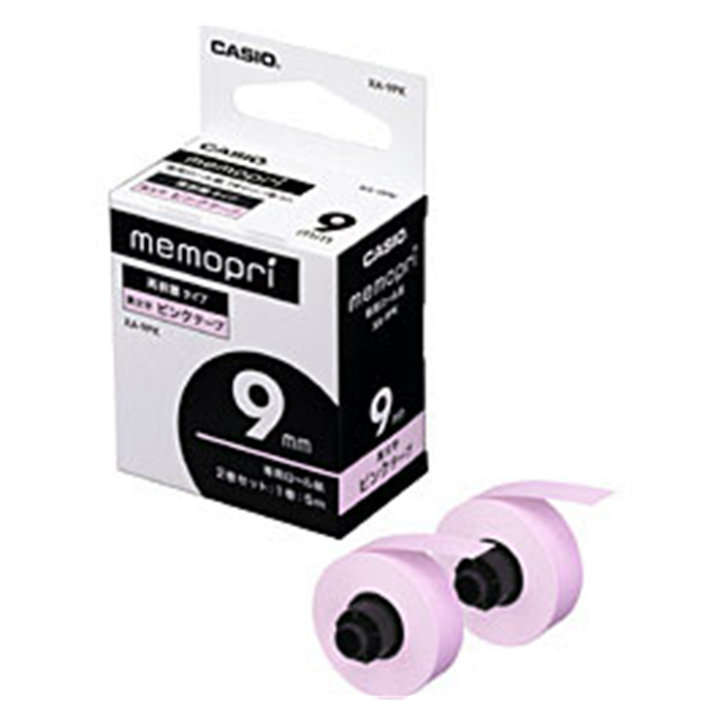 カシオ スタンダードテープ 2巻入り XA-9PK ピンク ［9mm幅］ XA9PK 1個（ご注文単位1個）【直送品】