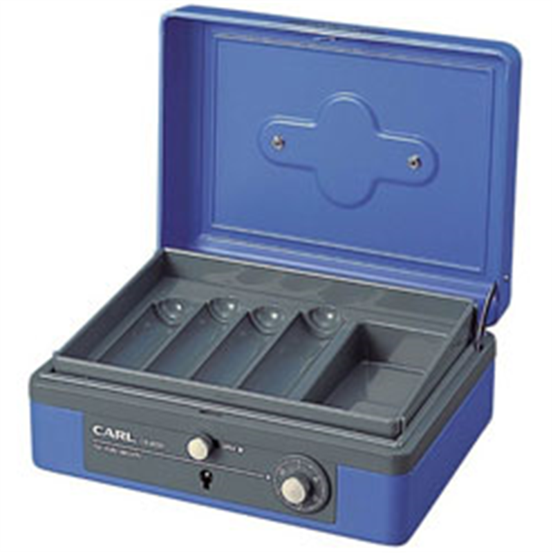 カール事務器 キャッシュボックス L CB-8200-B ブルー ［ダイヤル式］ CB8200B 1個（ご注文単位1個）【直送品】