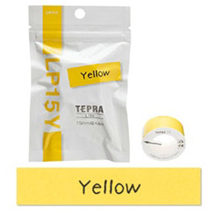 キングジム LR5専用 カラーラベルテープ(※coharu(こはる)も使用可) LP15Y イエロー ［黒文字 /15mm幅］ LP15 1個（ご注文単位1個）【直送品】