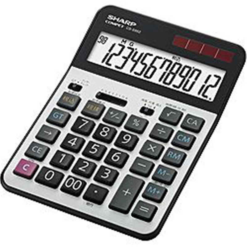 シャープ 実務電卓 セミデスクトップ  CS-S952-X ［12桁 /W税率非対応］ CSS952X 1個（ご注文単位1個）【直送品】