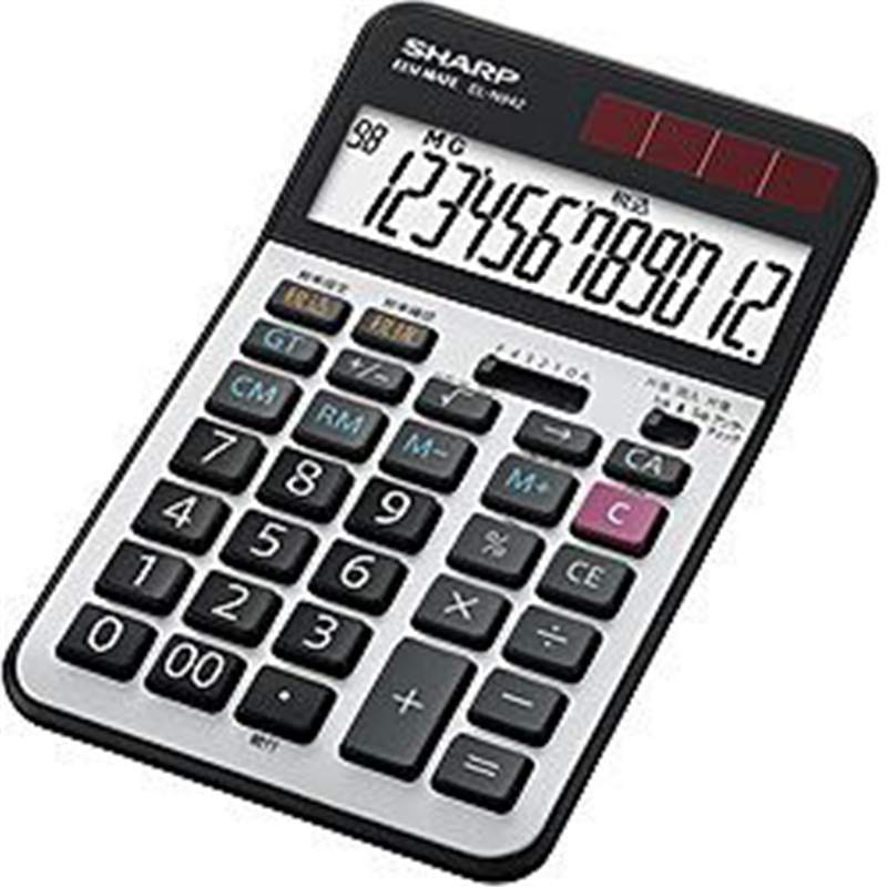 シャープ 実務電卓 ナイスサイズタイプ  EL-N942-X ［12桁 /W税率非対応］ ELN942X 1個（ご注文単位1個）【直送品】
