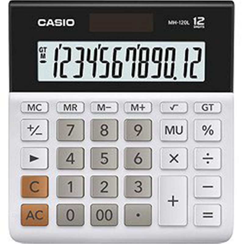 カシオ スタンダード電卓   MH-120L-N ［12桁 /W税率非対応］ MH120LN 1個（ご注文単位1個）【直送品】