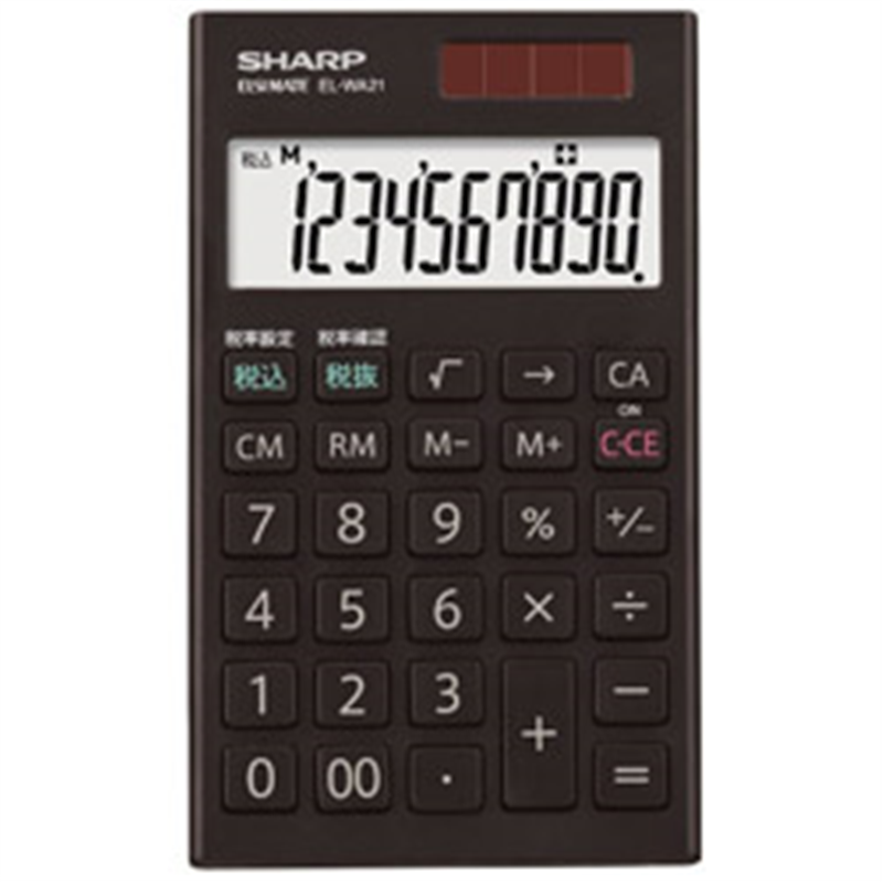 シャープ カラー・デザイン電卓 ハンディ・手帳タイプ   EL-WA21-X ［10桁 /W税率非対応］ ELWA21X 1個（ご注文単位1個）【直送品】