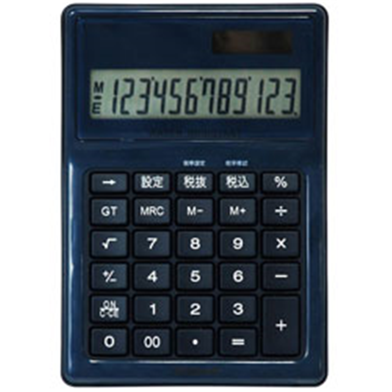 ナカバヤシ 電卓デスクトップ 防水タイプMサイズ  ブルー ECD-WR02BL ［12桁 /W税率非対応］ ECDWR02BL 1個（ご注文単位1個）【直送品】