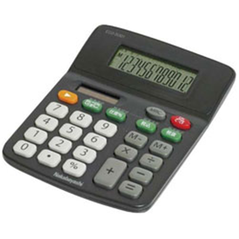 ナカバヤシ 電卓デスクトップ スタンダードS ブラック ECD-SD01BK ［12桁 /W税率対応］ ECDSD01BK 1個（ご注文単位1個）【直送品】