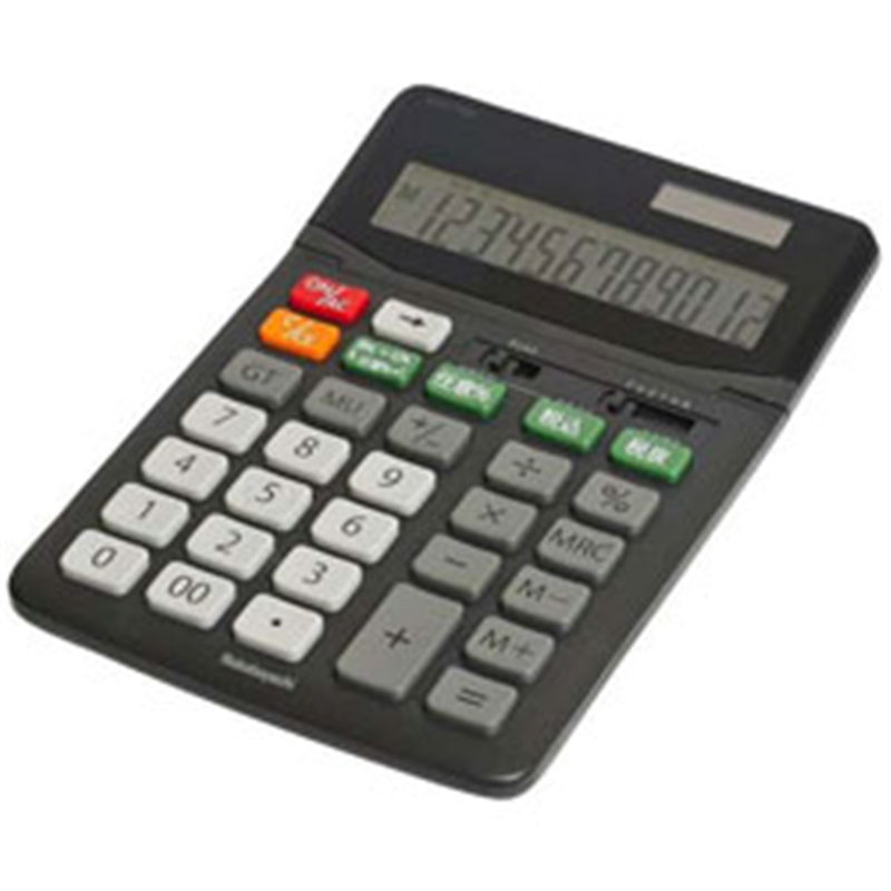 ナカバヤシ 電卓デスクトップ スタンダードL ブラック ECD-SD03BK ［12桁 /W税率対応］ ECDSD03BK 1個（ご注文単位1個）【直送品】