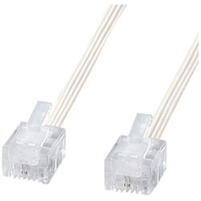 サンワサプライ やわらかスリムケーブル（ホワイト・10m）   TEL-S2-10N2 TELS210N2 1個（ご注文単位1個）【直送品】