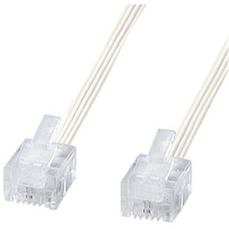 サンワサプライ やわらかスリムケーブル（ホワイト・5m）　TEL-S2-5N2 TELS25N2 1個（ご注文単位1個）【直送品】