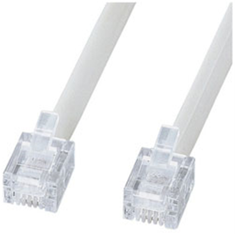 サンワサプライ エコロジー電話ケーブル（ノーマル・ホワイト・3m）   TEL-EN-3N2 TELEN3N2 1個（ご注文単位1個）【直送品】